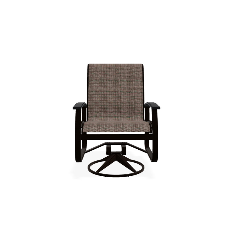 Belle Isle Outdoor Dining Armchair, Forest Forest Green 22D Sunbrella®, Black P70, Textured Kona