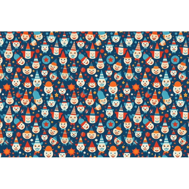 Clown Party Blue Duvet Cover, Queen Duvet Cover