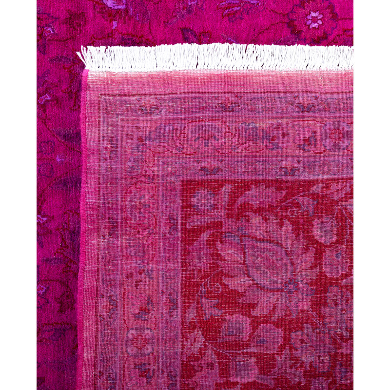Overdyed Hand-Knotted Wool Modern-Contemporary Pink Area Rug 10' 0" x 13' 2"