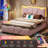 Velvet Upholstered Platform Bed Frame with Height Adjustable Headboard-229704850-231173043
