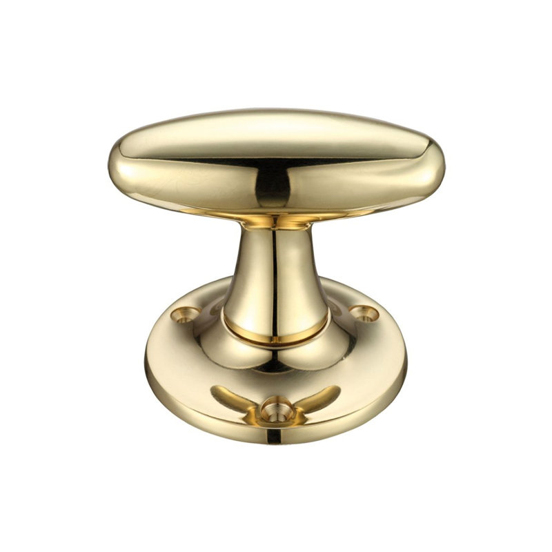 Passage Door Knob, Polished Brass