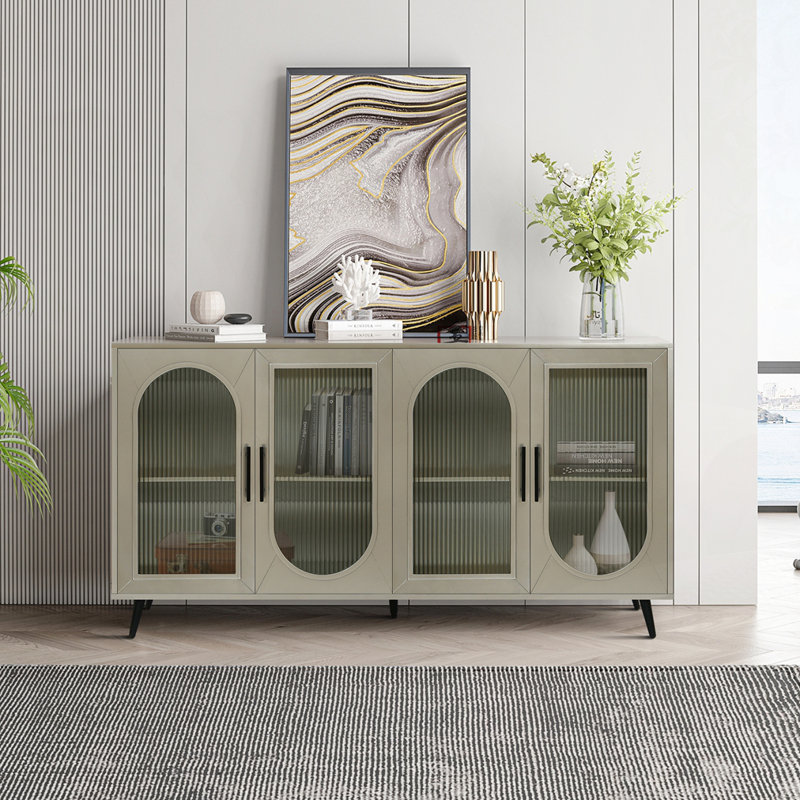 Armoire de rangement en bois, Noir, Gris