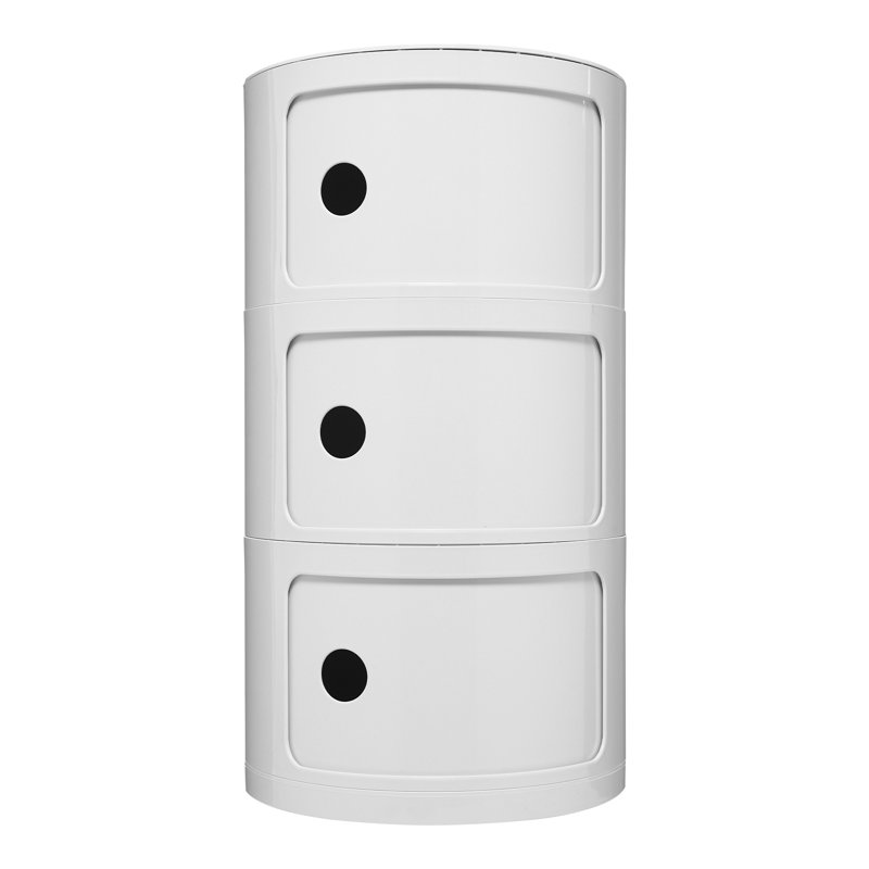 Millian 3-Tier Round Cabinet Drawer Organizer With Storage, White