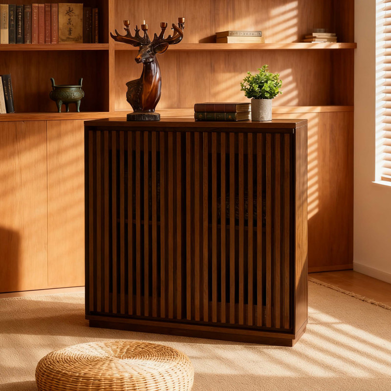 Buffet Mid-Century cannelé avec 2 trous de sortie