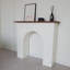 Foyer autoportant en bois massif blanc et noyer-116131396