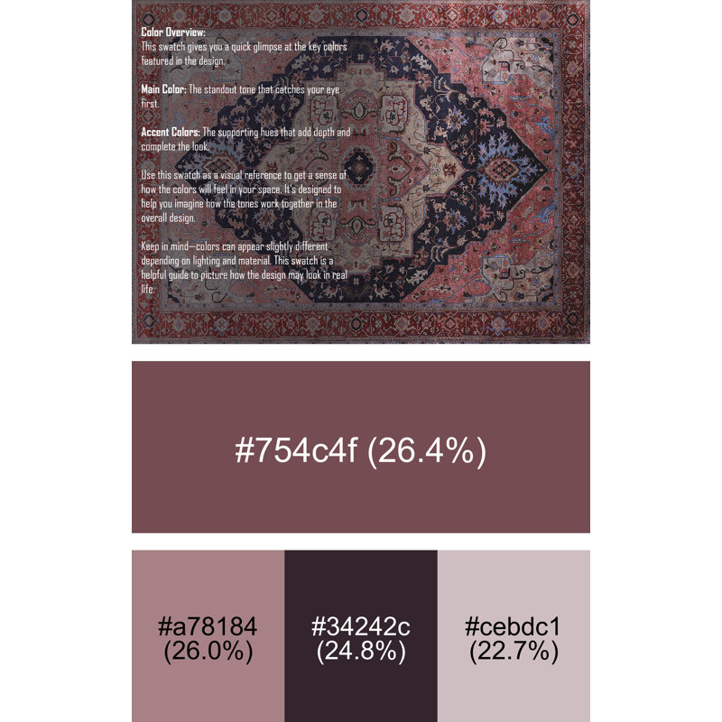 Tapis brun à motif oriental, Rectangle 7 pi x 10 pi