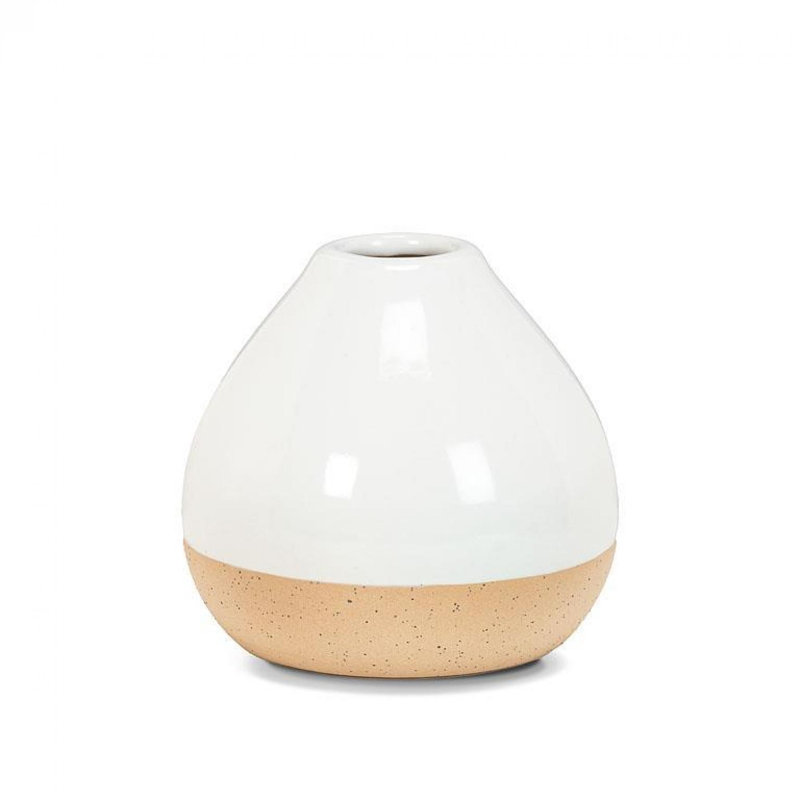 Hugoton Ceramic Table Vase, 3.75" H x 4" W x 4" D