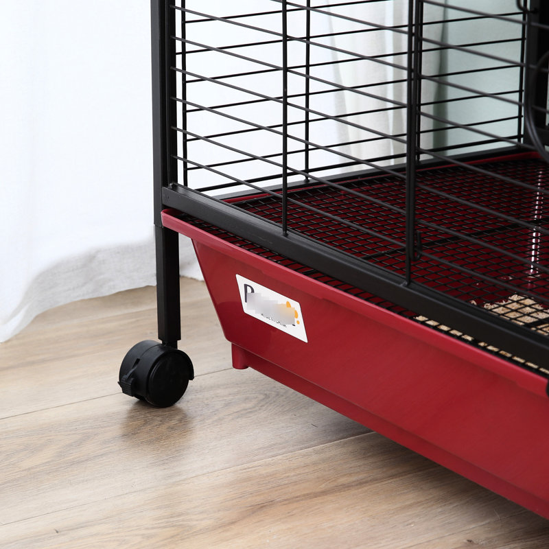 Cage de furet de 41 po avec la mangeoire, les roues, la plateforme et la rampe L 41,5 po pour petits lapins, furets - rampe, plateforme, roues stables