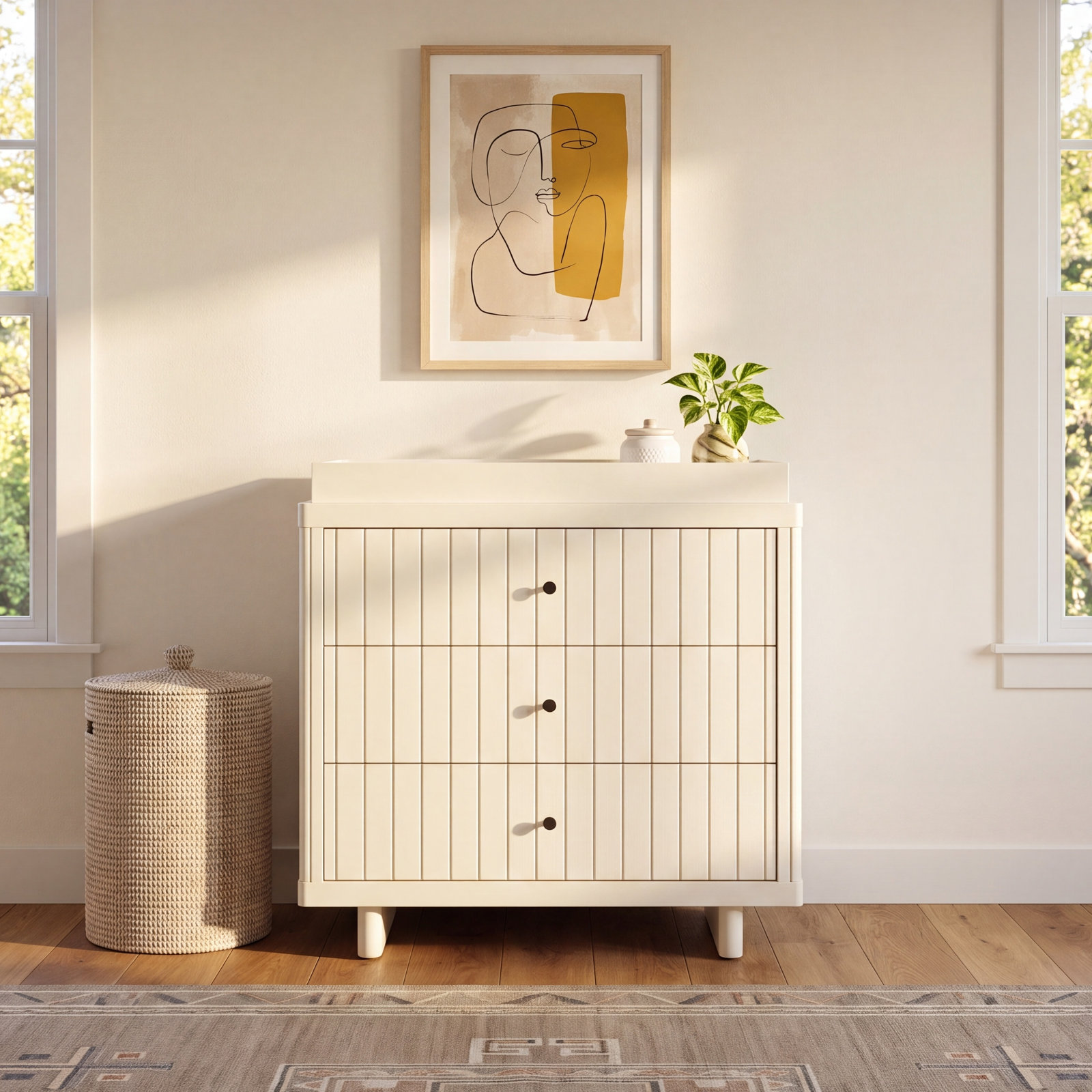 Kyoto 3-Drawer Changing Table Dresser, Frosted Oat