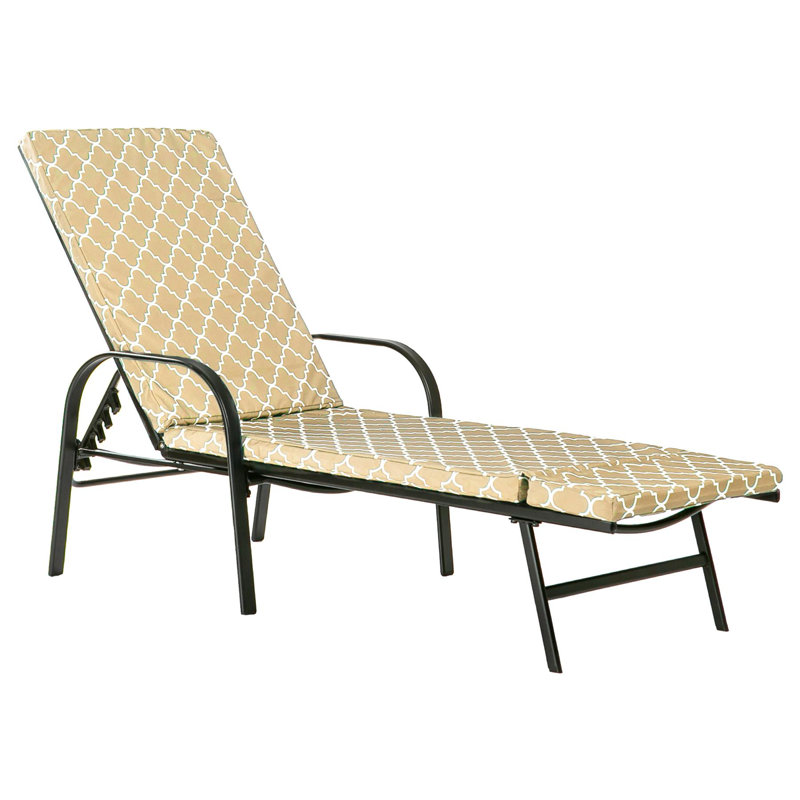 Harbour Housewares - Sussex Sun Lounger & Cushion, Beige