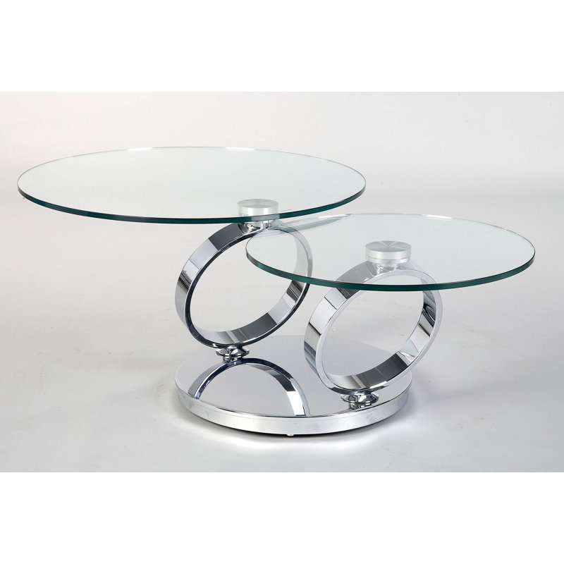 Tauranac Glass Top Single Coffee Table, Chrome