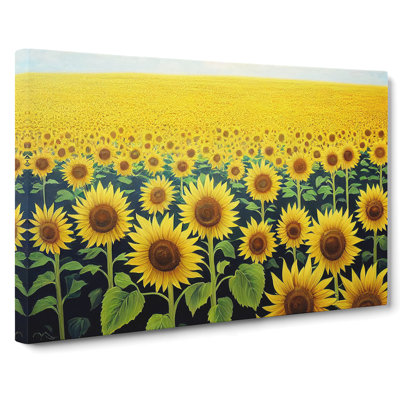 Soulful Sunflower Field - Wrapped Canvas