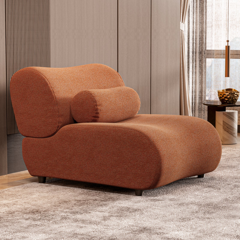 Canapé de salon modulaire en chenille Boneless, Orange