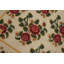 1890 Ivory Red Rose Vines Antique English Needlepoint Carpet 6'10"x7'6" Wool Rug