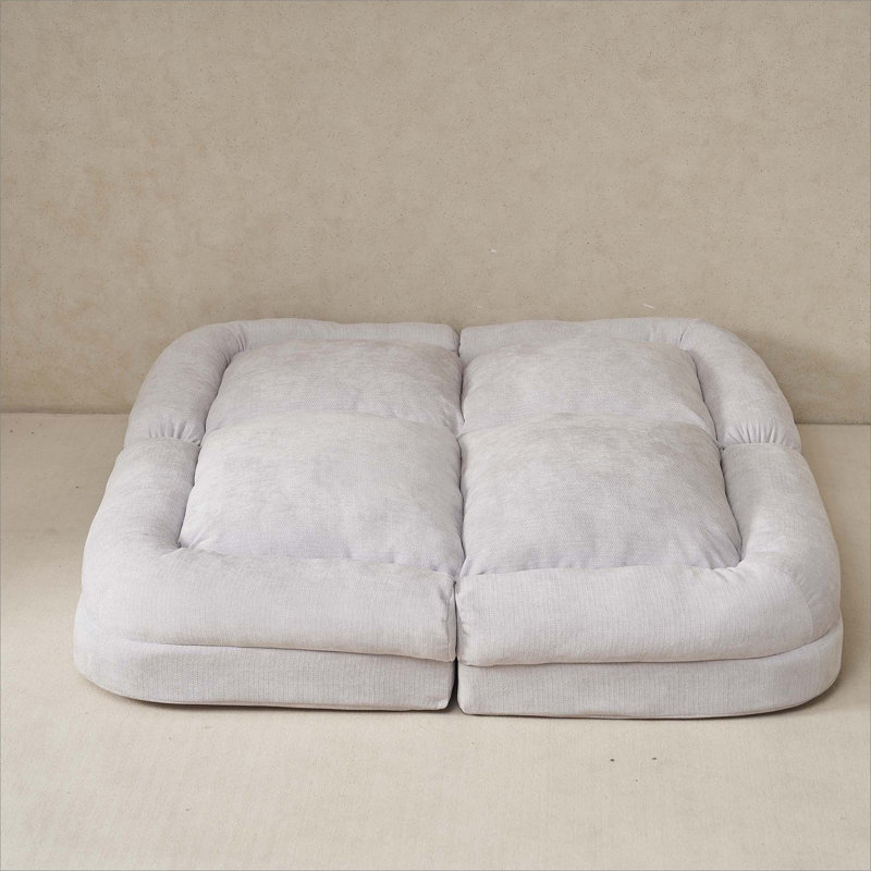 Le canapé-lit double convertible est la partie droite du produit complet., Blanc