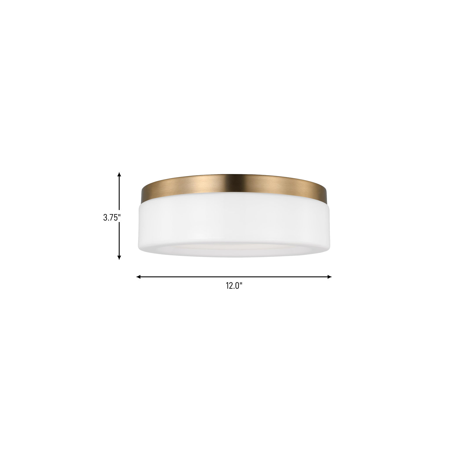 Helmes 1-Light 12'' LED Flush Mount, Satin Brass