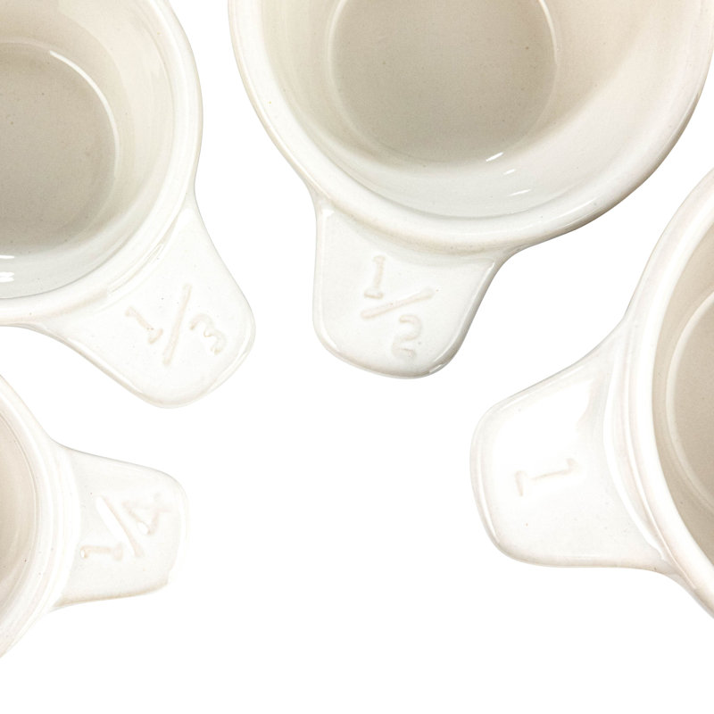 Tasses à mesurer en céramique à pois, Blanc