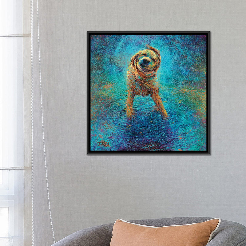 «Shakin 'Off the Blues» par Iris Scott - reproduction sur toile, H 18 po x l 18 po x P 1,5 po, Toile avec cadre noir
