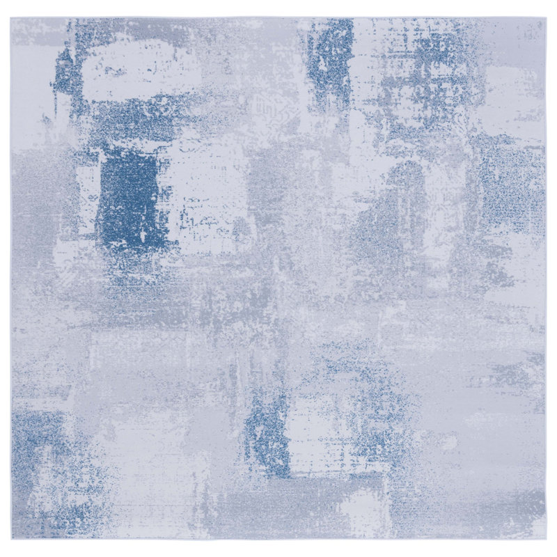Tapis gris / bleu Tacoma 814 M / W S / R, Carré 6 pi