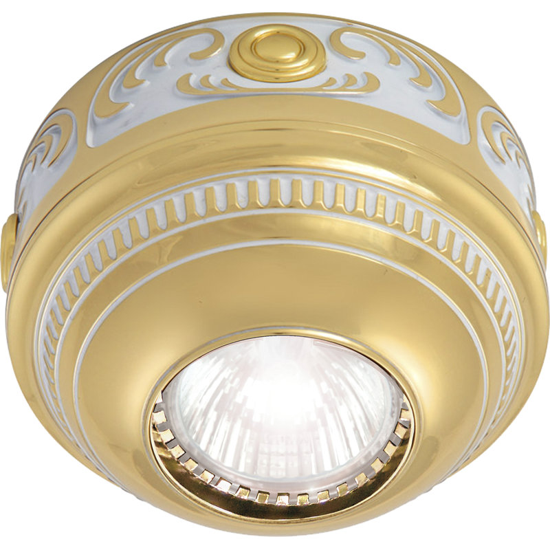 Fishel LED Semi Flush Mount, White Patina Gold