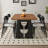 Medieval style grain solid wood rectangular dining