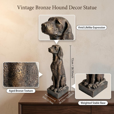 Statue de chien assis en résine pour décoration intérieure et extérieure de style champêtre