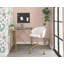 Chaise de travail en métal doré et velours crème-222470833