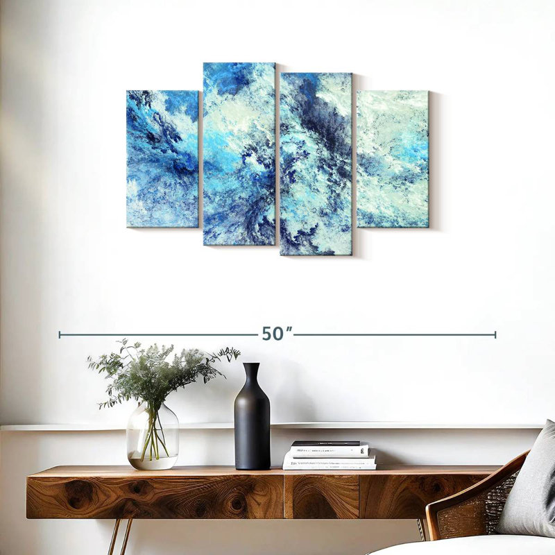 Abstrait de nuages glacés Avery, H 22 po x l 36 po