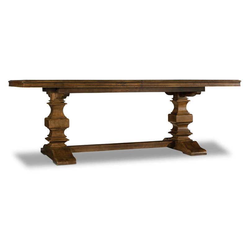 Archivist Trestle Table w/2-18in Leaves, Dark Wood