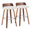 Tabourets de bar et de comptoir à hauteur fixe Maeve avec pieds en bois cintré et repose-pieds carré-94398771-94398772-94398770