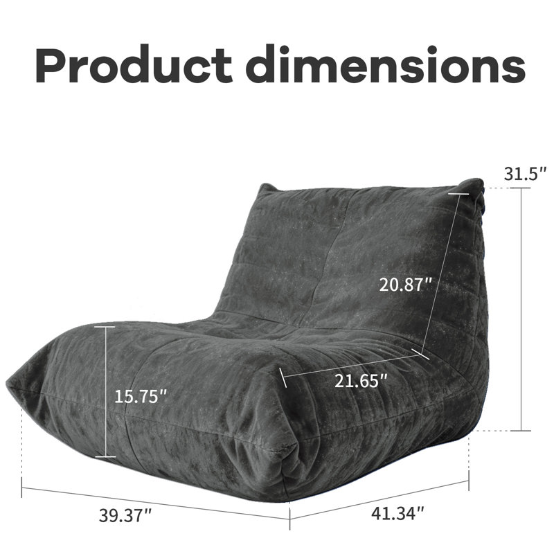 Fauteuil à billes ergonomique avec support corporel à 5 positions FTMMC-Huise, Velours côtelé gris chaud