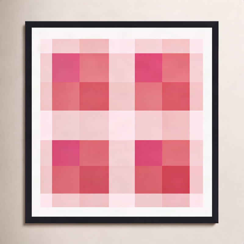 Illusion de couleur géométrique, H 12 po x l 12 po x P 0,75 po, Cadre simple noir, Oui