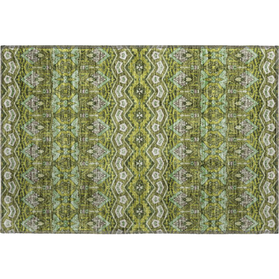Premium Machine Washable Prisco Olive Rug