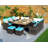 6 - Person Wicker Patio Dining Set with Rectangular Table , Cushions Included-93842995-93842996