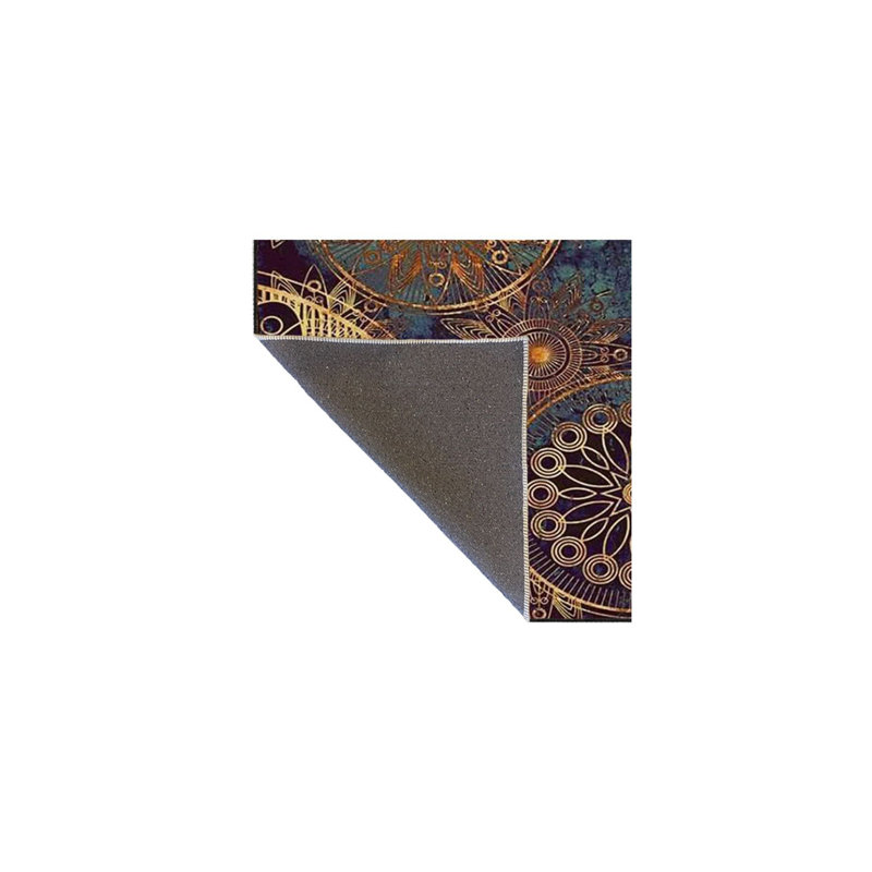 Tapis tissé à motif de disques lavables, Sous-tapis carré 4 pi 11 po inclus