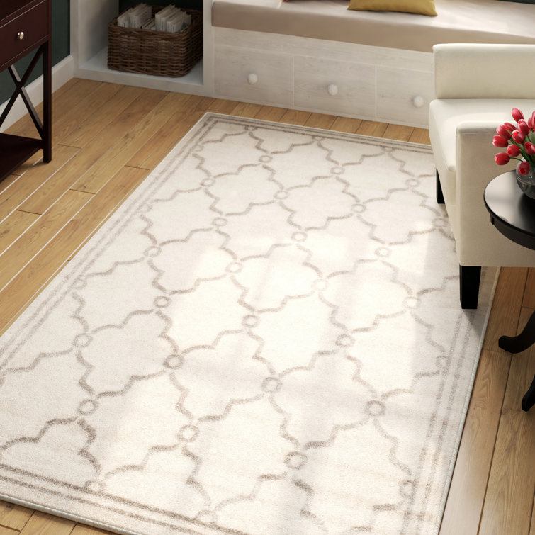Tapis géométrique ivoire / gris clair Ammundsen