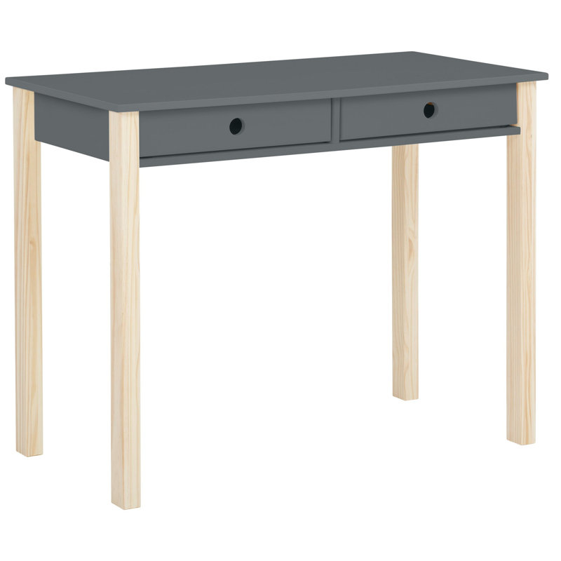 Fequiere Solid Wood Base Writing Desk, Grey