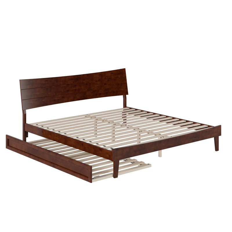 Lit plateforme avec lit gigogne Phoenix, King, Noyer