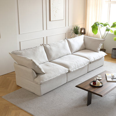 Fairford Nedek 3-Piece Upholstered Modern Corduroy Fabric Sectional Sofa