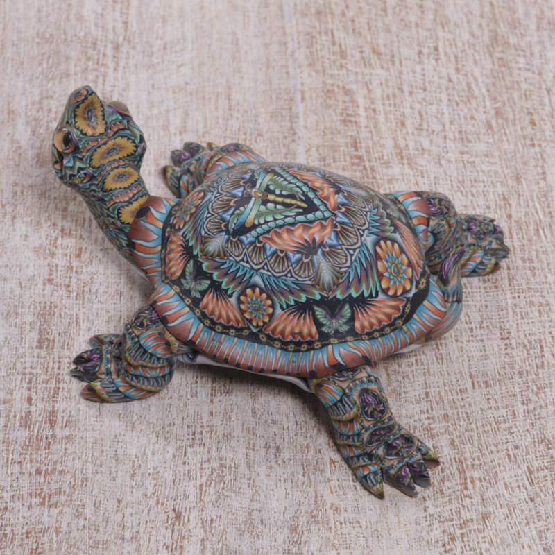 Decorative Tortoise Polymer Clay Sculpture (3 Inch)