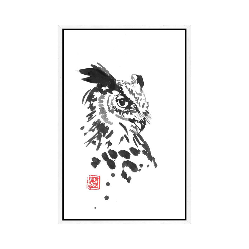 Chouette by Péchane - Print on Canvas, White Framed, 66.04 cm H x 45.72 cm W