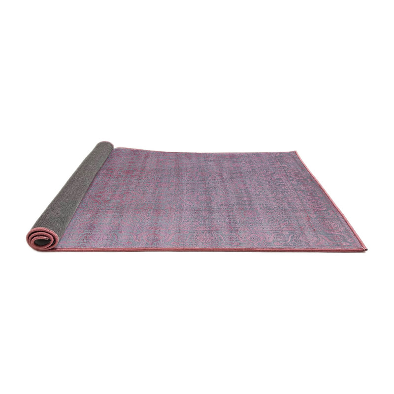 Tapis floral mauve / gris, Carré 8 pi