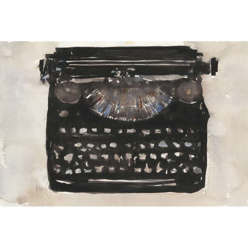 'Typing I' by Samuel Dixon - Wrapped Canvas Painting Print, 81cm H x 122cm W, Black Floater Framed