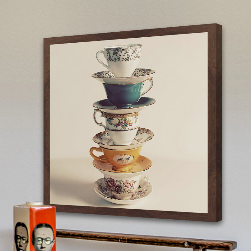 « tasse à thé stack », reproduction de photo encadrée, H 18 po x l 18 po x P 1,5 po