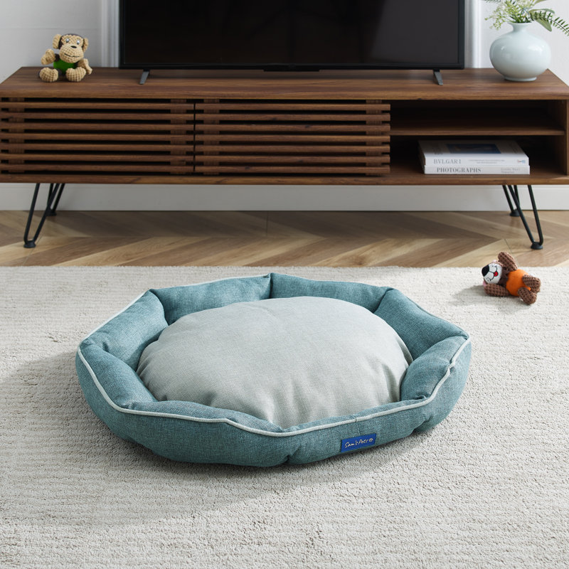 Arthur Pet Bed, Large (27.56" W x 25.59" D x 5.8" H), Teal