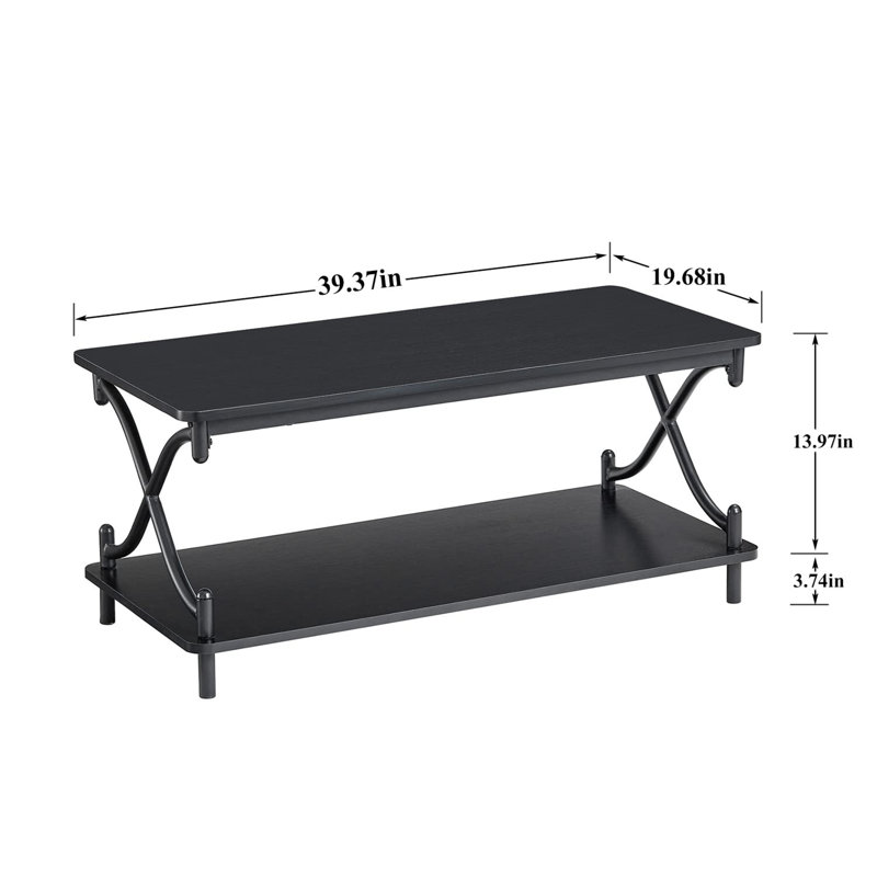 Table basse simple Aldajuste, Noir