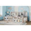 Structure de lit plateforme en bois avec barrière de sécurité, tablettes de rangement latérales et étagère à livres, lit de plancher peu encombrant-2006896266-2006896264