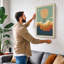 Balloon Over Mountains Mid-Century - Wrapped Canvas-1165180656-1165180660