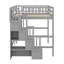Lit mezzanine avec bureau, tablettes de rangement et escalier-1816013098