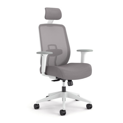 HON Altern Mesh Mid Back Task Chair, White Frame, Gray
